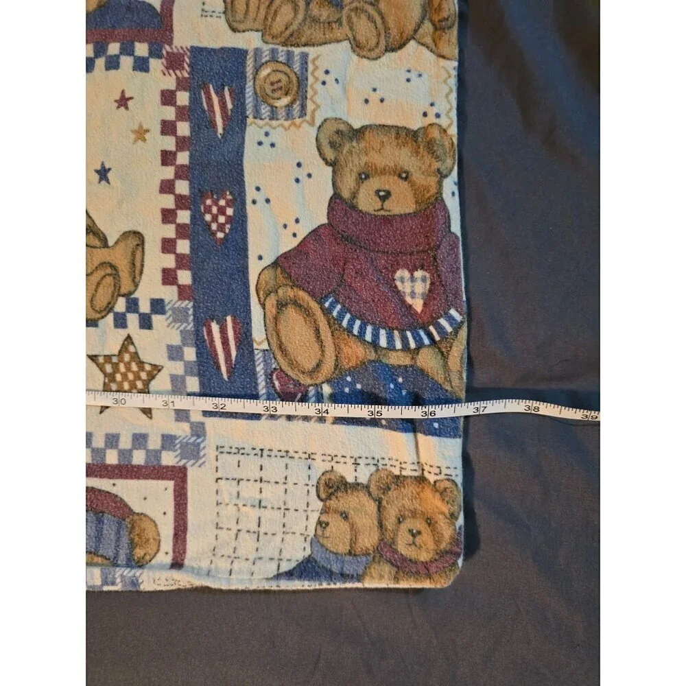 Vintage Patriotic Teddy Bear Americana Pillowcase Country Farmhouse